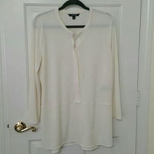 Ralph Lauren Off White Button Down Stretch Top XL